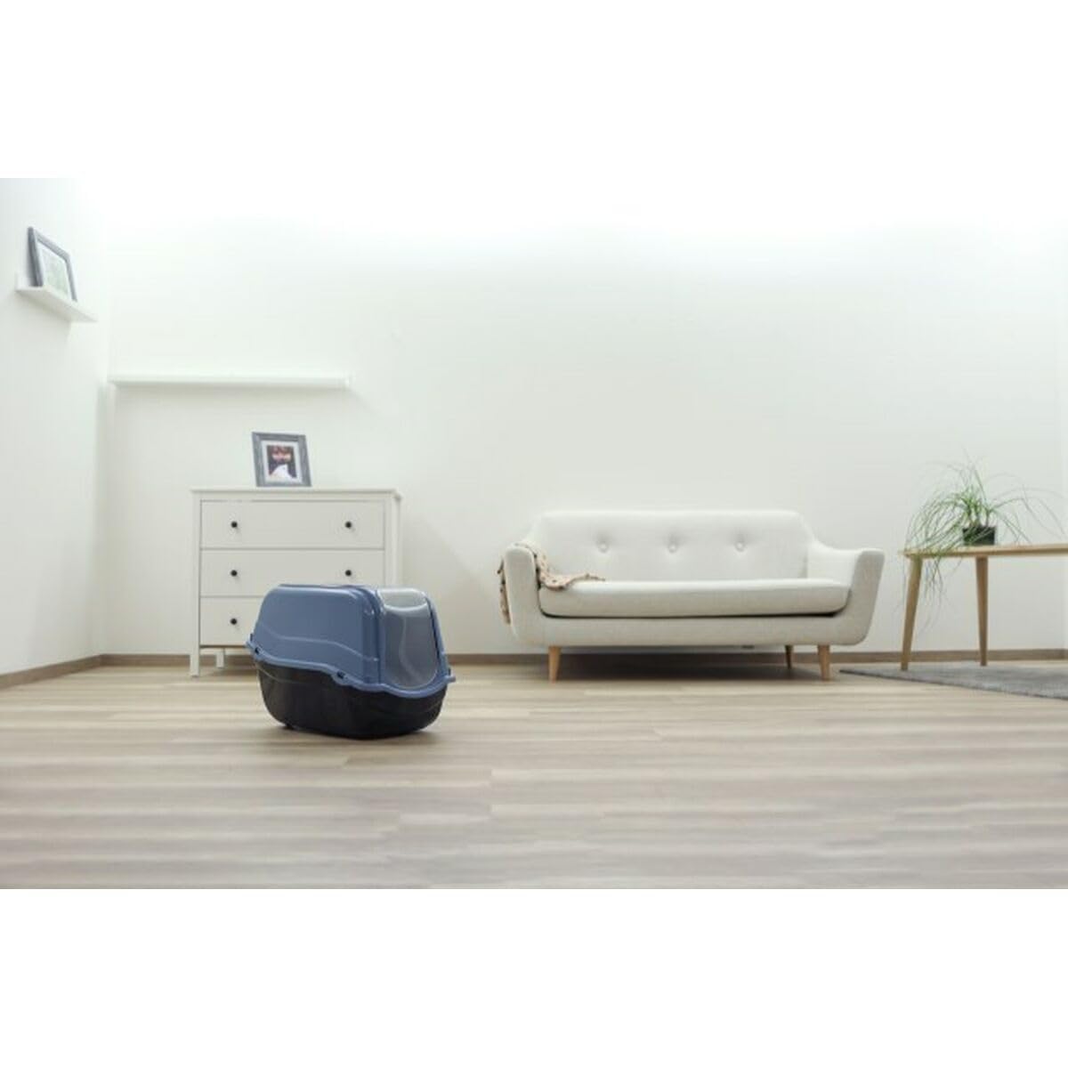 kerbl-pet-emma-eco-katzentoilette-mit-haube-schwarz-blau-57-x-39-x-41-cm-mit-fil image 2