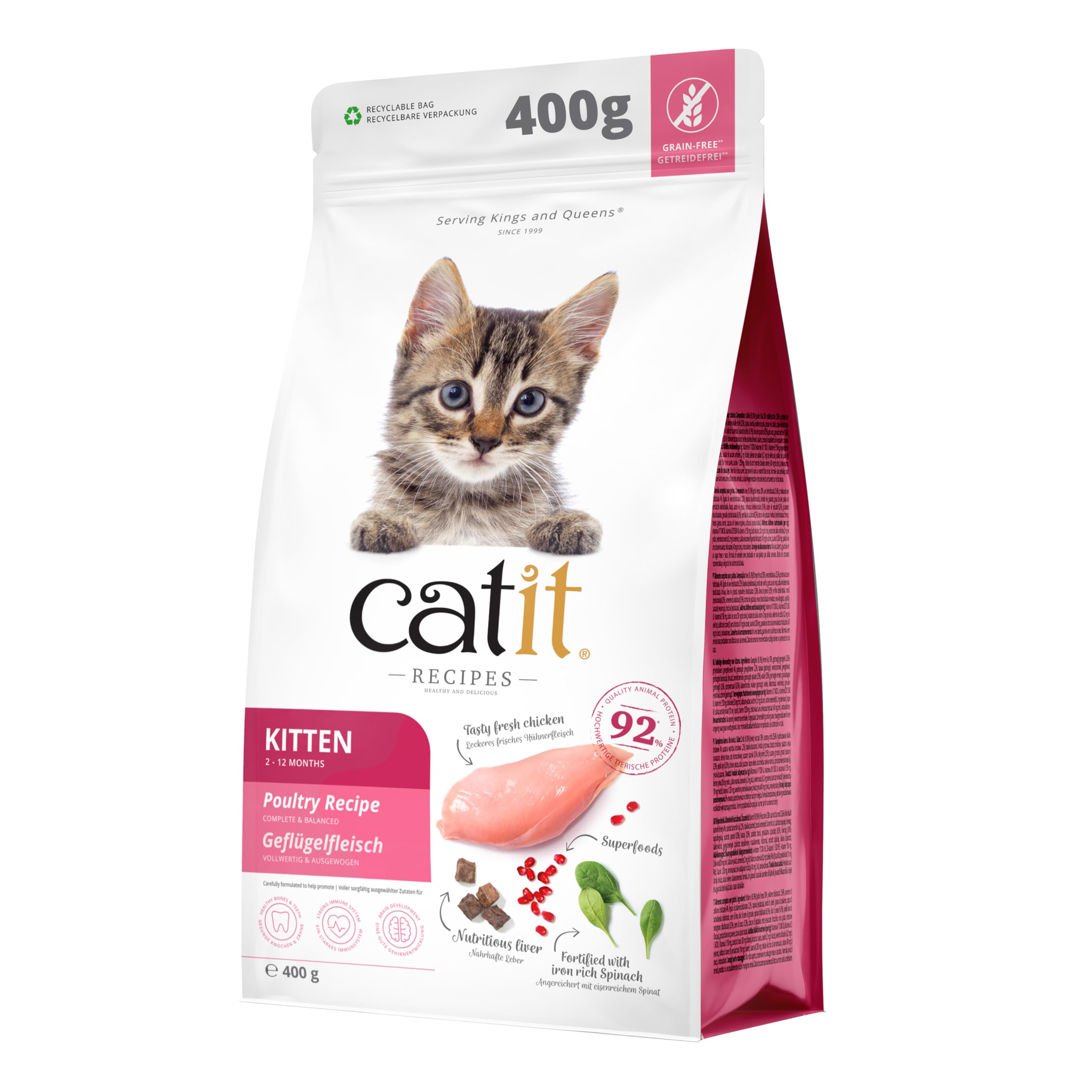 catit-recipes-kitten-trockenfutter-gefl-gel-400-g-getreidefrei image 1
