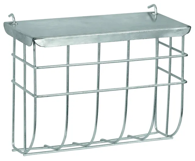 kerbl-pet-heuraufe-25-x-9-x-17-cm-verzinktes-metall-mit-deckel-zum-einh-ngen image 1