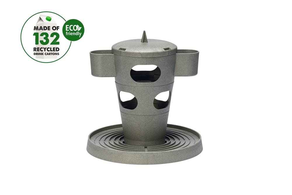 beeztrees-snackturm-futterspender-f-r-h-hner-30-x-30-x-32-5-cm-grau image 2