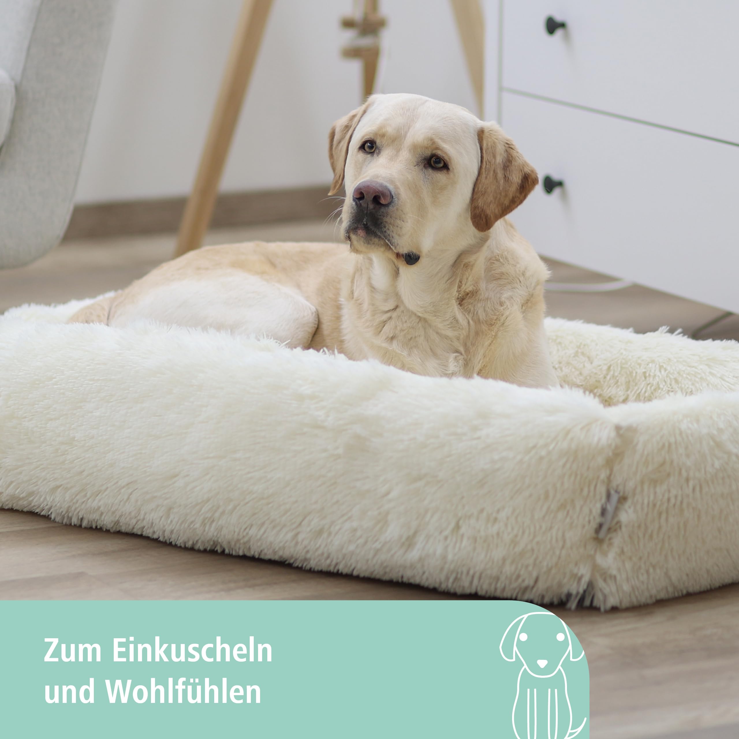 kerbl-pet-kuschelbett-fluffy-creme-60-x-40-x-22-cm-hundebett image 2